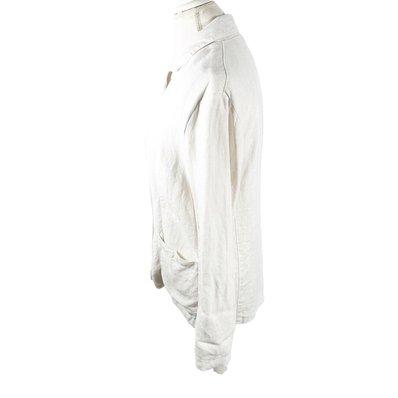 Anthropologie Velvet by Graham & Spencer Linen Blazer Ivory Women’s Size XS - Picture 5 of 10
